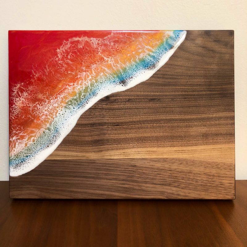 Sunset on Bamboo Small Resin Cutting Board – Fyre Art Studio