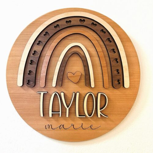 Rainbow Theme Name Sign
